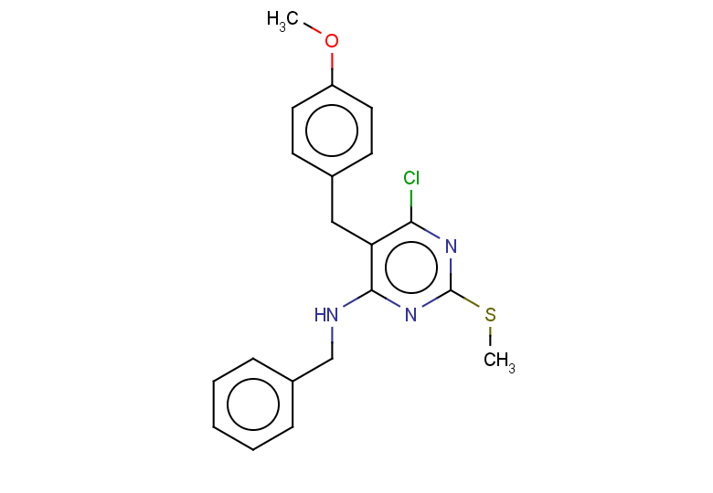 N-benzyl-6-chloro-5-[(4-methoxyphenyl)methyl]-2-(methylsulfanyl)pyrimidin-4-amine
