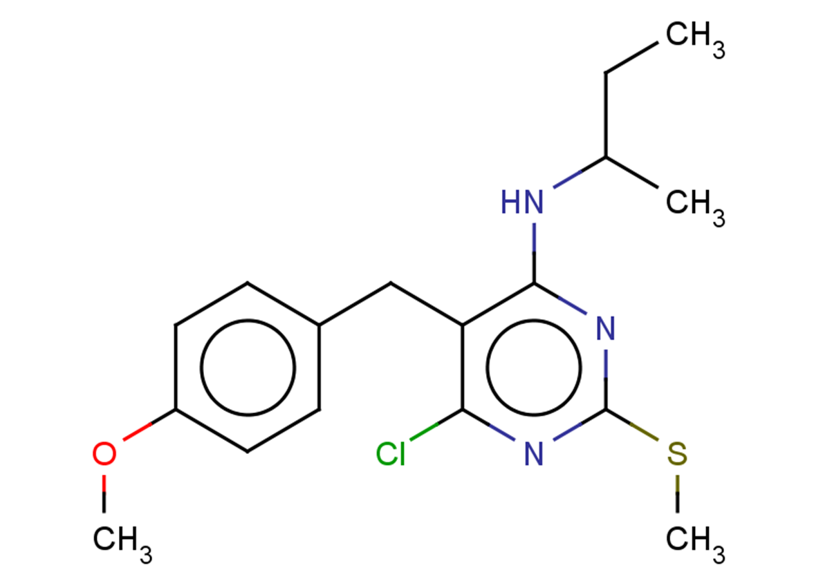 N-(butan-2-yl)-6-chloro-5-[(4-methoxyphenyl)methyl]-2-(methylsulfanyl)pyrimidin-4-amine