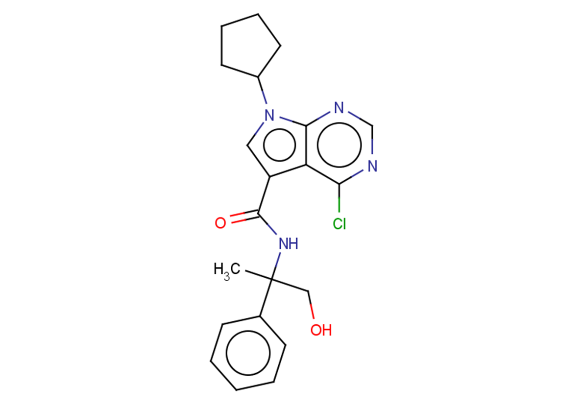 4-chloro-7-cyclopentyl-N-(1-hydroxy-2-phenylpropan-2-yl)-7H-pyrrolo[2,3-d]pyrimidine-5-carboxamide
