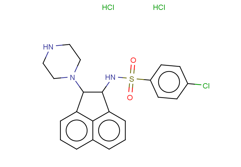 4-chloro-N-[2-(piperazin-1-yl)-1,2-dihydroacenaphthylen-1-yl]benzene-1-sulfonamide dihydrochloride