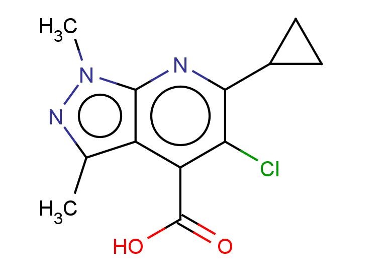 5-chloro-6-cyclopropyl-1,3-dimethyl-1H-pyrazolo[3,4-b]pyridine-4-carboxylic acid