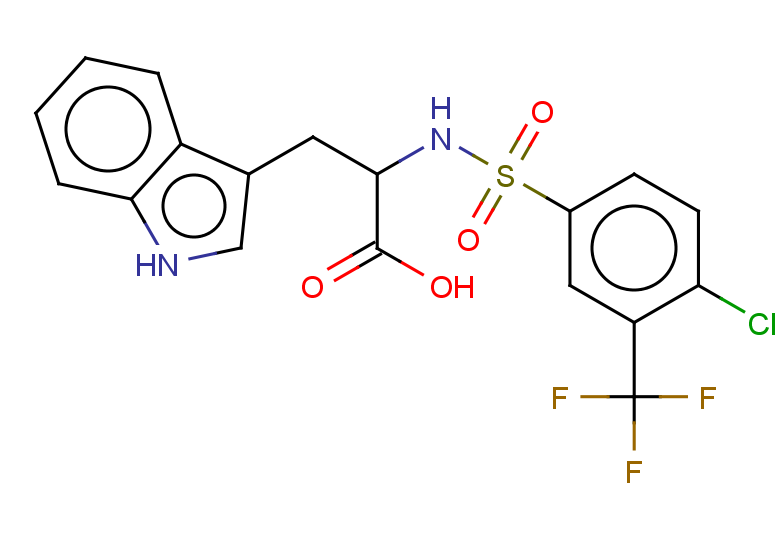 2-[4-chloro-3-(trifluoromethyl)benzenesulfonamido]-3-(1H-indol-3-yl)propanoic acid