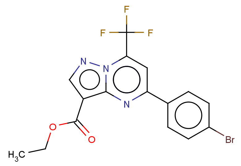 5-(4-BROMO-PHENYL)-7-TRIFLUOROMETHYL-PYRAZOLO[1,5-A]PYRIMIDINE-3-CARBOXYL+
