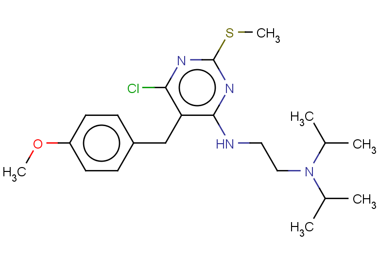 N-{2-[bis(propan-2-yl)amino]ethyl}-6-chloro-5-[(4-methoxyphenyl)methyl]-2-(methylsulfanyl)pyrimidin-4-amine