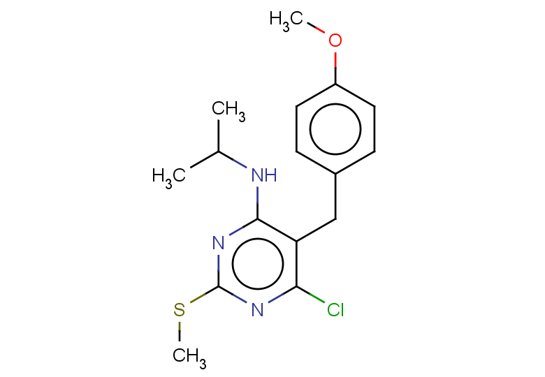 6-chloro-5-[(4-methoxyphenyl)methyl]-2-(methylsulfanyl)-N-(propan-2-yl)pyrimidin-4-amine