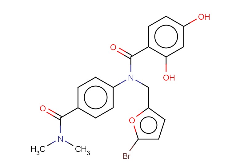 N-[(5-bromofuran-2-yl)methyl]-N-[4-(dimethylcarbamoyl)phenyl]-2,4-dihydroxybenzamide