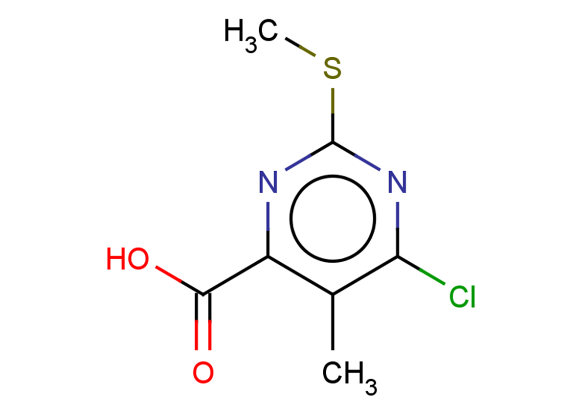 6-chloro-5-methyl-2-(methylsulfanyl)pyrimidine-4-carboxylic acid