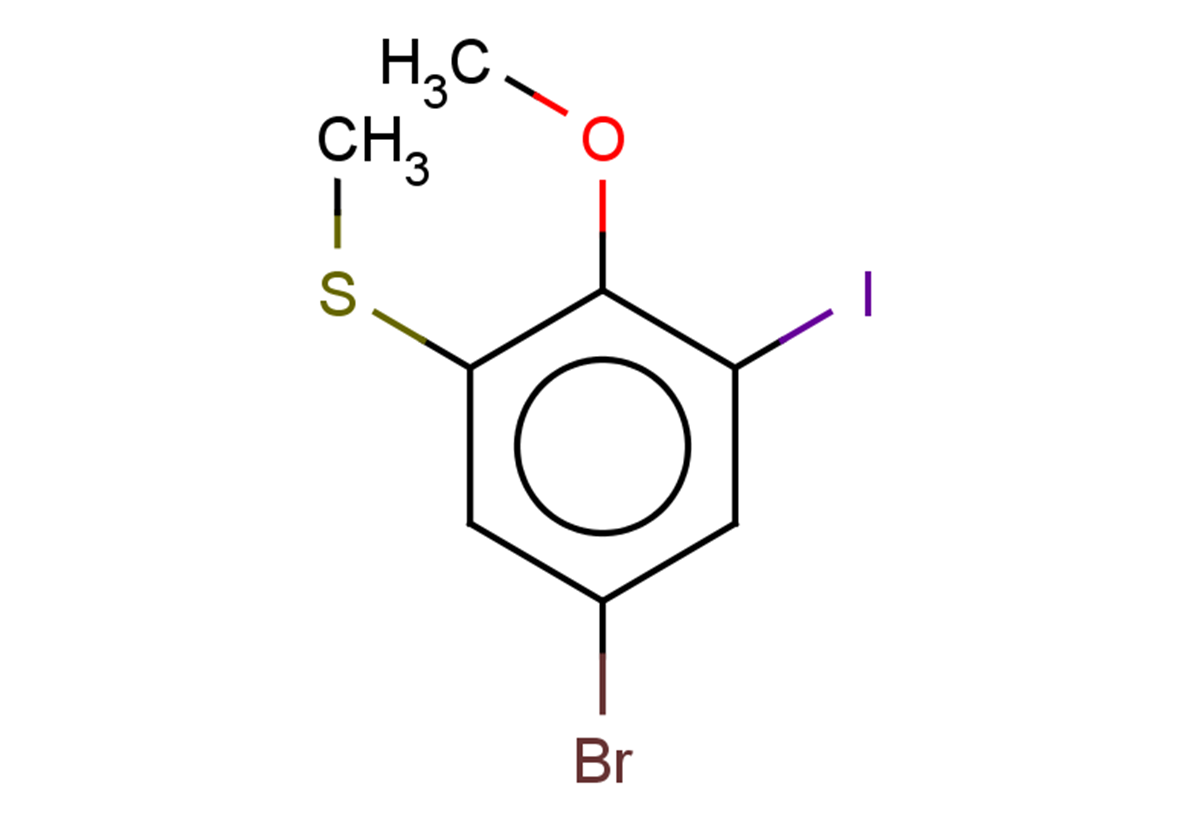 5-bromo-1-iodo-2-methoxy-3-(methylsulfanyl)benzene