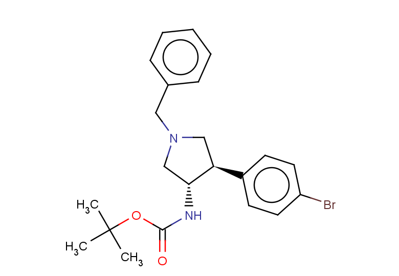 rac-tert-butyl N-[(3R,4S)-1-benzyl-4-(4-bromophenyl)pyrrolidin-3-yl]carbamate, trans