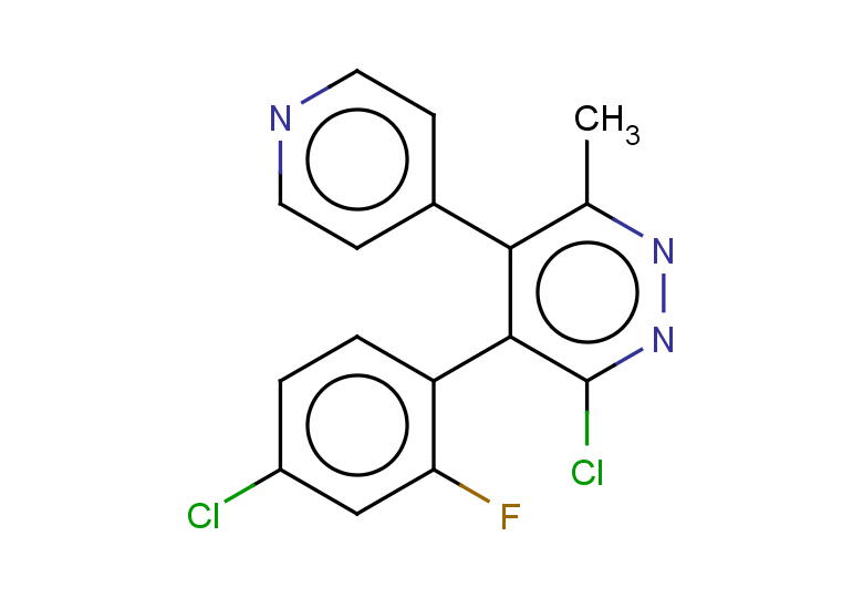 3-chloro-4-(4-chloro-2-fluorophenyl)-6-methyl-5-(pyridin-4-yl)pyridazine