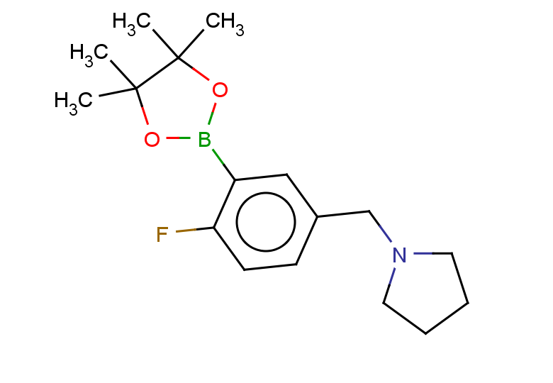 1-{[4-fluoro-3-(tetramethyl-1,3,2-dioxaborolan-2-yl)phenyl]methyl}pyrrolidine