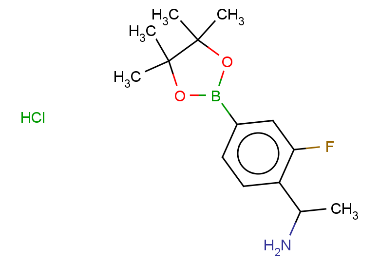 1-[2-fluoro-4-(tetramethyl-1,3,2-dioxaborolan-2-yl)phenyl]ethan-1-amine hydrochloride