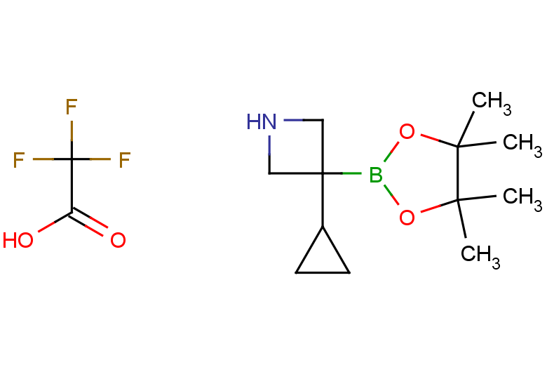 3-cyclopropyl-3-(4,4,5,5-tetramethyl-1,3,2-dioxaborolan-2-yl)azetidine, trifluoroacetic acid