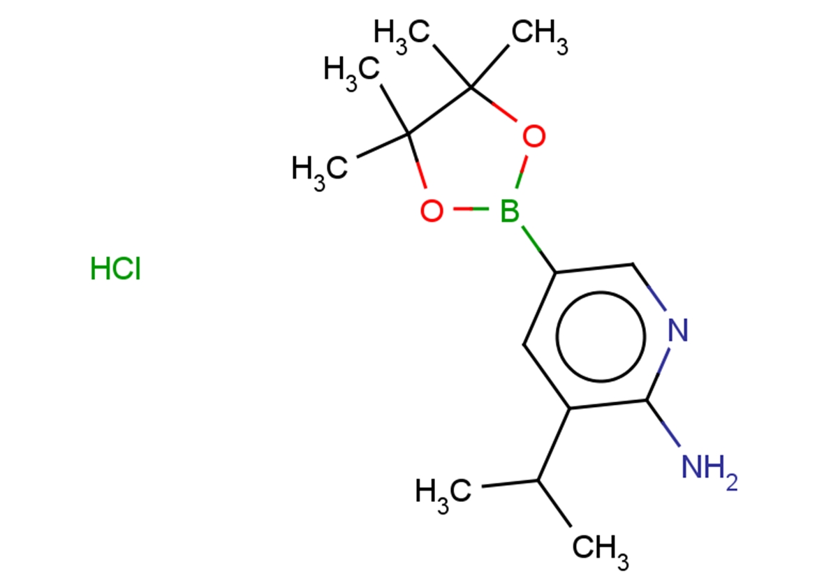 3-(propan-2-yl)-5-(tetramethyl-1,3,2-dioxaborolan-2-yl)pyridin-2-amine hydrochloride