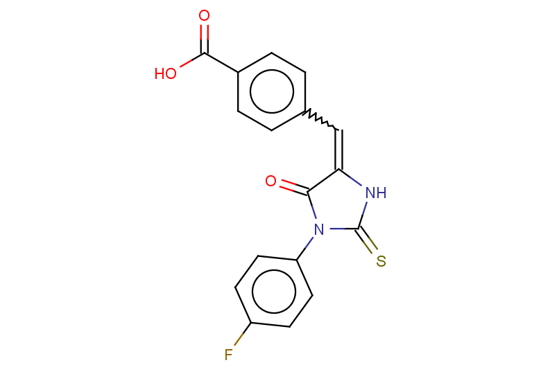 4-{[1-(4-fluorophenyl)-5-oxo-2-sulfanylideneimidazolidin-4-ylidene]methyl}benzoic acid