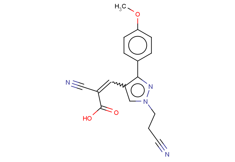 2-cyano-3-[1-(2-cyanoethyl)-3-(4-methoxyphenyl)-1H-pyrazol-4-yl]prop-2-enoic acid