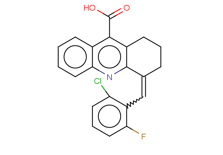 4-[(2-chloro-6-fluorophenyl)methylidene]-1,2,3,4-tetrahydroacridine-9-carboxylic acid