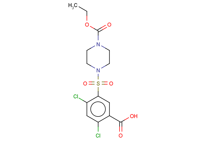 2,4-dichloro-5-{[4-(ethoxycarbonyl)piperazin-1-yl]sulfonyl}benzoic acid