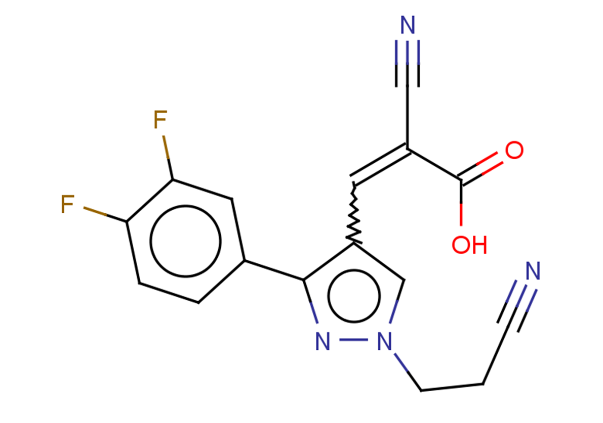 2-cyano-3-[1-(2-cyanoethyl)-3-(3,4-difluorophenyl)-1H-pyrazol-4-yl]prop-2-enoic acid
