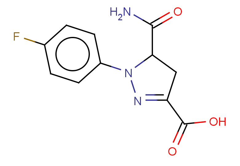 5-carbamoyl-1-(4-fluorophenyl)-4,5-dihydro-1H-pyrazole-3-carboxylic acid