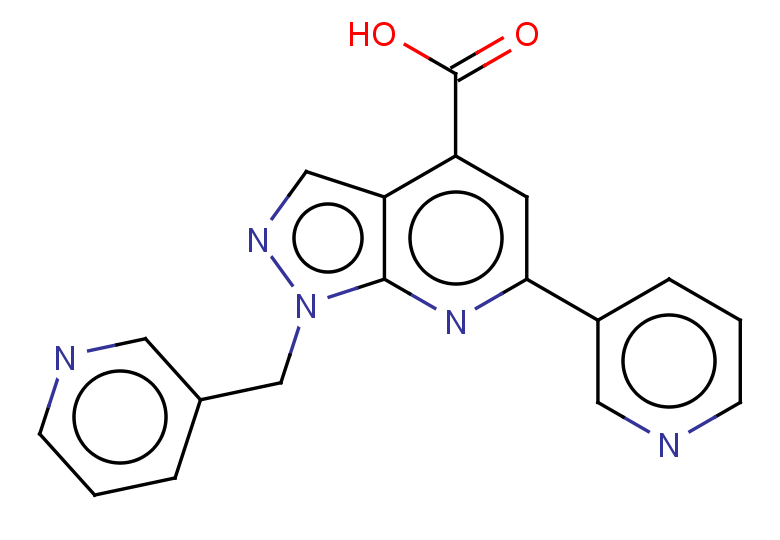 6-(pyridin-3-yl)-1-(pyridin-3-ylmethyl)-1H-pyrazolo[3,4-b]pyridine-4-carboxylic acid