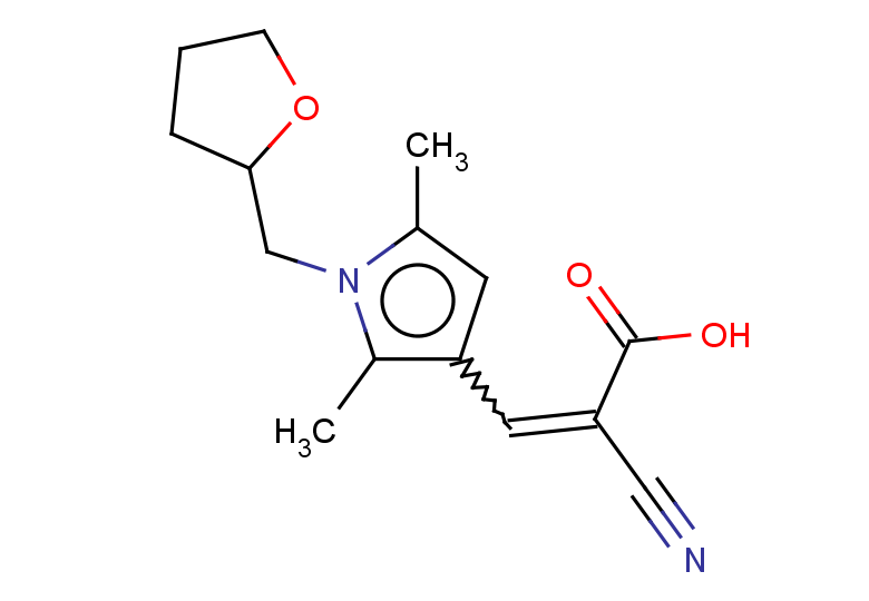2-cyano-3-[2,5-dimethyl-1-(oxolan-2-ylmethyl)-1H-pyrrol-3-yl]prop-2-enoic acid