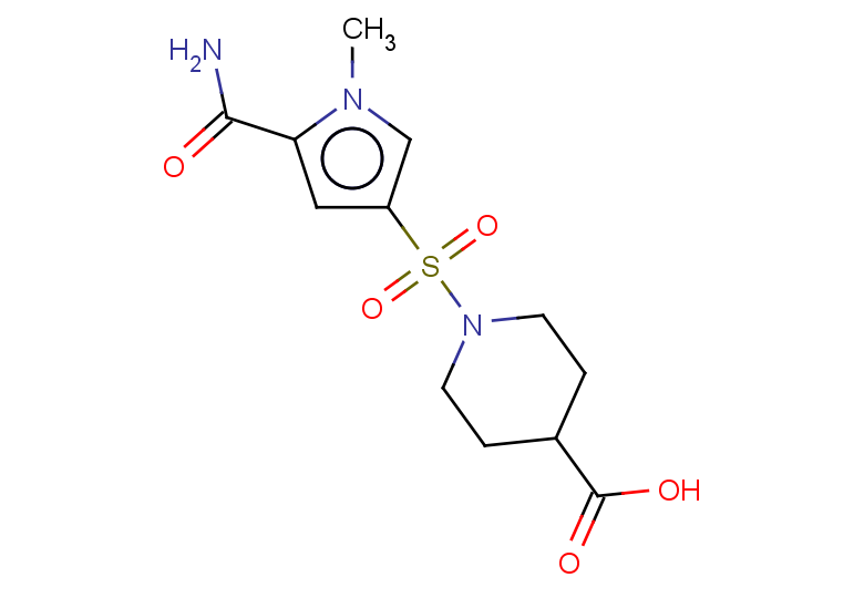 1-[(5-carbamoyl-1-methyl-1H-pyrrol-3-yl)sulfonyl]piperidine-4-carboxylic acid