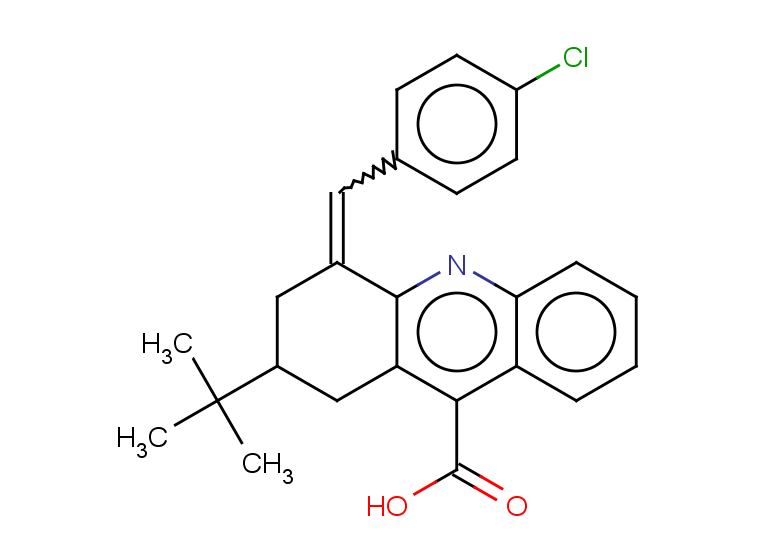 2-tert-butyl-4-[(4-chlorophenyl)methylidene]-1,2,3,4-tetrahydroacridine-9-carboxylic acid