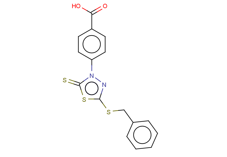 4-[5-(benzylsulfanyl)-2-sulfanylidene-2,3-dihydro-1,3,4-thiadiazol-3-yl]benzoic acid