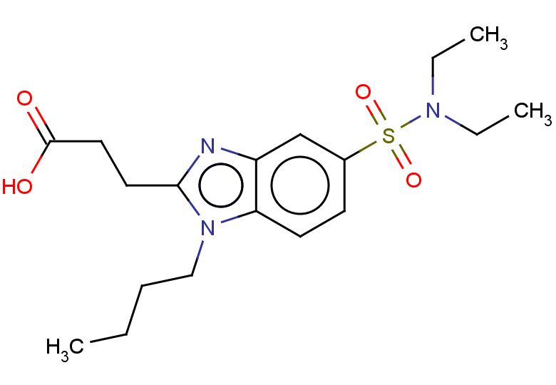 3-[1-butyl-5-(diethylsulfamoyl)-1H-1,3-benzodiazol-2-yl]propanoic acid