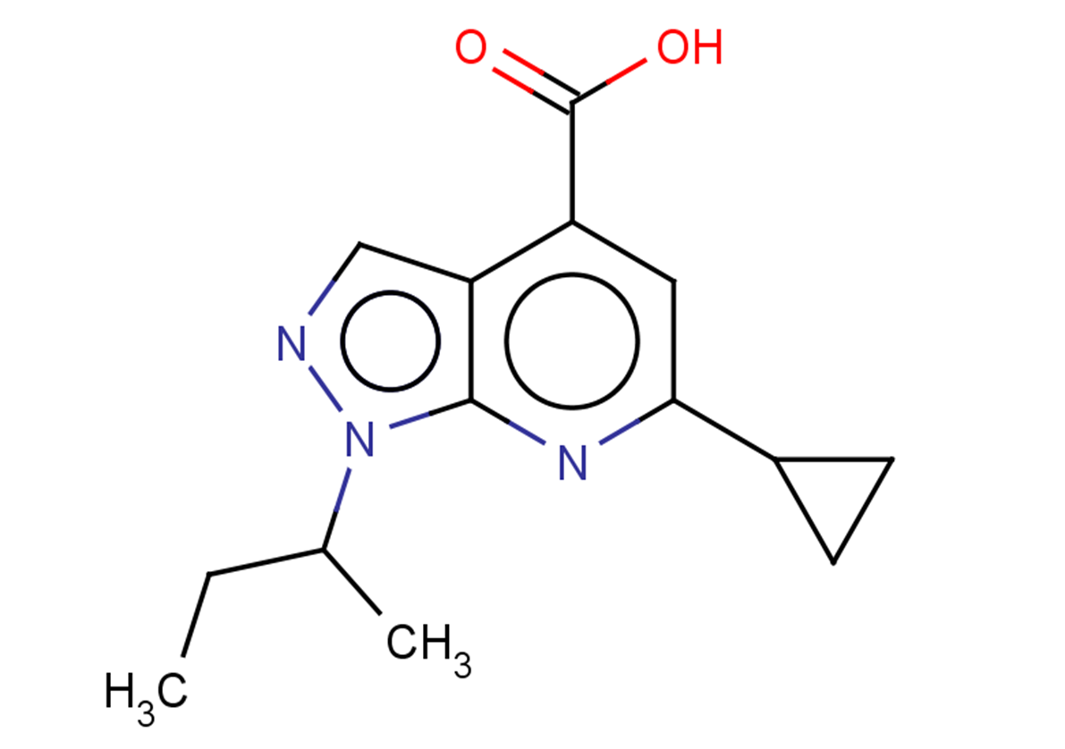 1-(butan-2-yl)-6-cyclopropyl-1H-pyrazolo[3,4-b]pyridine-4-carboxylic acid