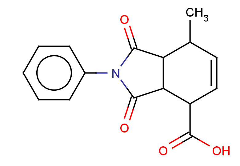 7-methyl-1,3-dioxo-2-phenyl-2,3,3a,4,7,7a-hexahydro-1H-isoindole-4-carboxylic acid