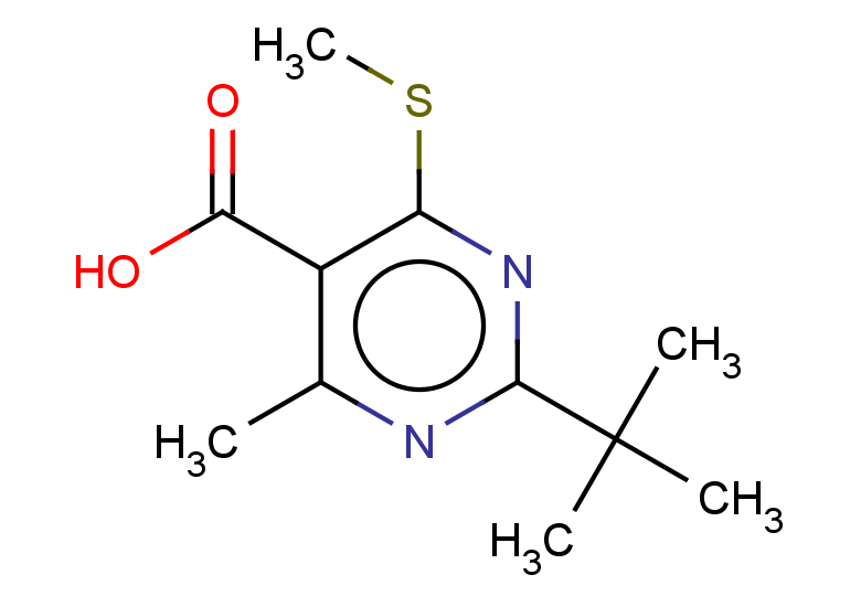 2-tert-butyl-4-methyl-6-(methylsulfanyl)pyrimidine-5-carboxylic acid