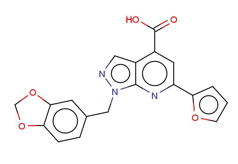 1-(1,3-dioxaindan-5-ylmethyl)-6-(furan-2-yl)-1H-pyrazolo[3,4-b]pyridine-4-carboxylic acid