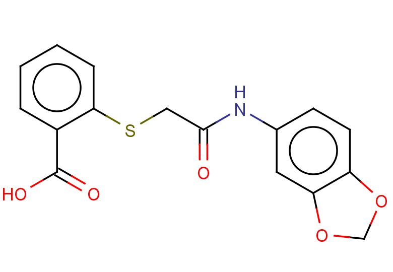 2-({[(1,3-dioxaindan-5-yl)carbamoyl]methyl}sulfanyl)benzoic acid