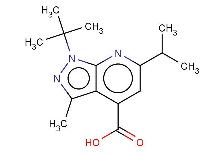 1-tert-butyl-3-methyl-6-(propan-2-yl)-1H-pyrazolo[3,4-b]pyridine-4-carboxylic acid