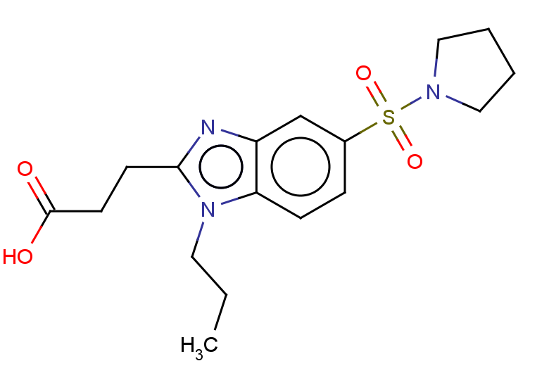 3-[1-propyl-5-(pyrrolidine-1-sulfonyl)-1H-1,3-benzodiazol-2-yl]propanoic acid