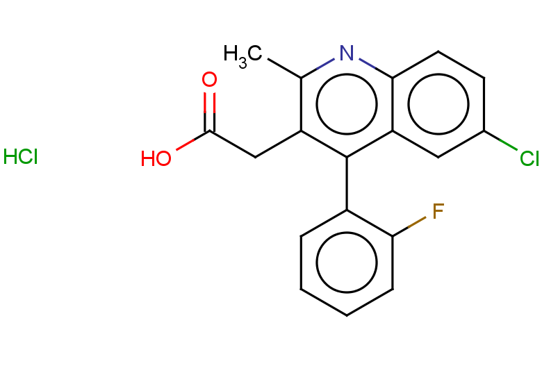 2-[6-chloro-4-(2-fluorophenyl)-2-methylquinolin-3-yl]acetic acid hydrochloride