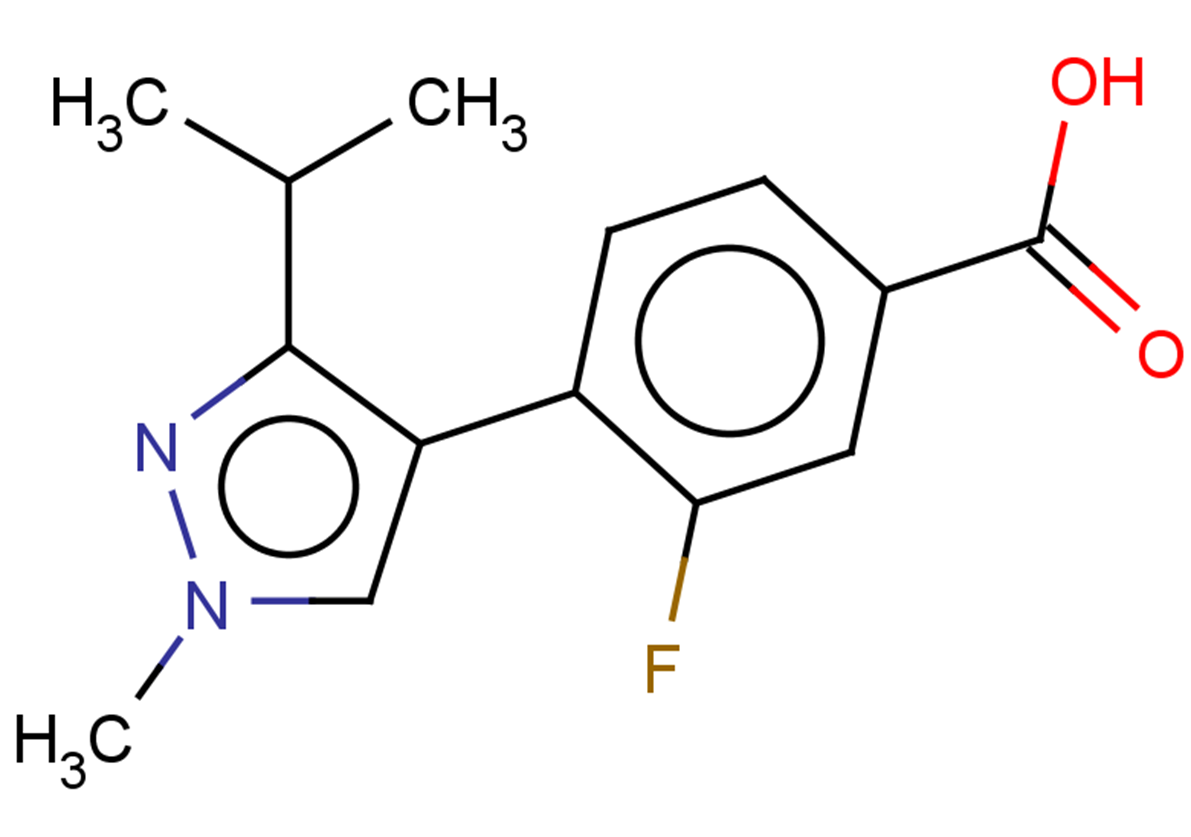 3-fluoro-4-[1-methyl-3-(propan-2-yl)-1H-pyrazol-4-yl]benzoic acid