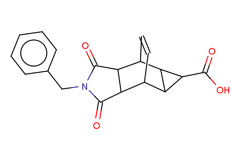 4-benzyl-3,5-dioxo-4-azatetracyclo[5.3.2.0^{2,6}.0^{8,10}]dodec-11-ene-9-carboxylic acid