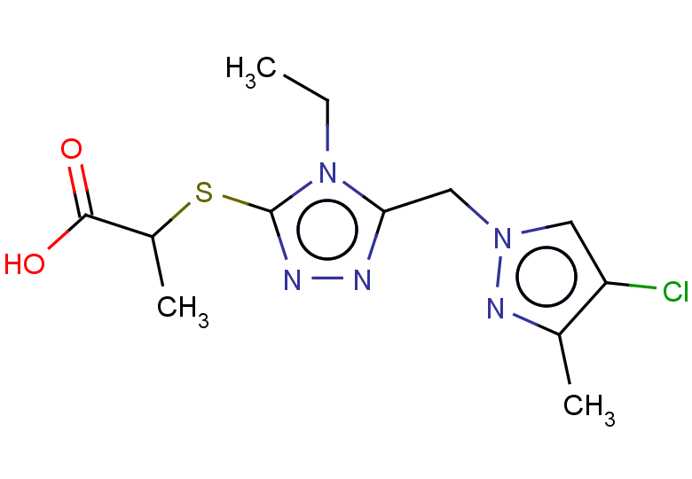 2-({5-[(4-chloro-3-methyl-1H-pyrazol-1-yl)methyl]-4-ethyl-4H-1,2,4-triazol-3-yl}sulfanyl)propanoic acid