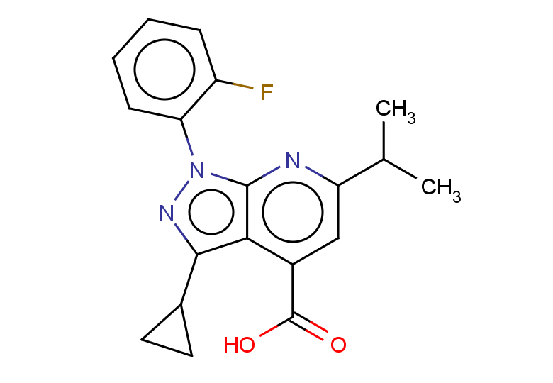 3-cyclopropyl-1-(2-fluorophenyl)-6-(propan-2-yl)-1H-pyrazolo[3,4-b]pyridine-4-carboxylic acid