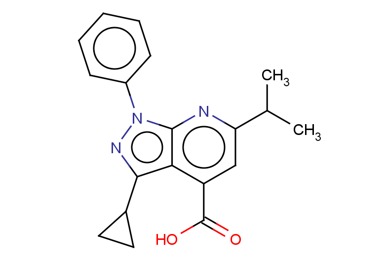 3-cyclopropyl-1-phenyl-6-(propan-2-yl)-1H-pyrazolo[3,4-b]pyridine-4-carboxylic acid