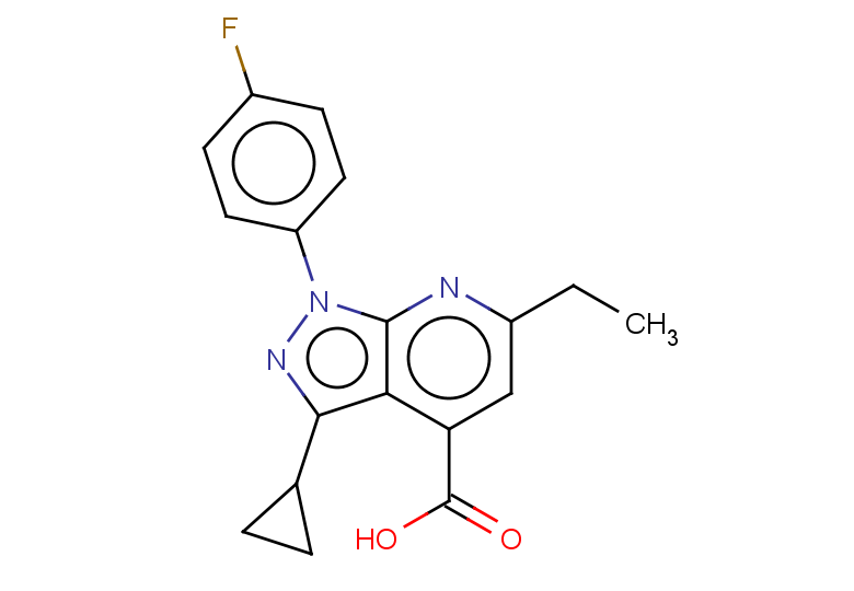 3-cyclopropyl-6-ethyl-1-(4-fluorophenyl)-1H-pyrazolo[3,4-b]pyridine-4-carboxylic acid
