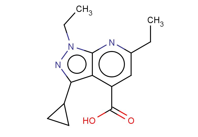 3-cyclopropyl-1,6-diethyl-1H-pyrazolo[3,4-b]pyridine-4-carboxylic acid