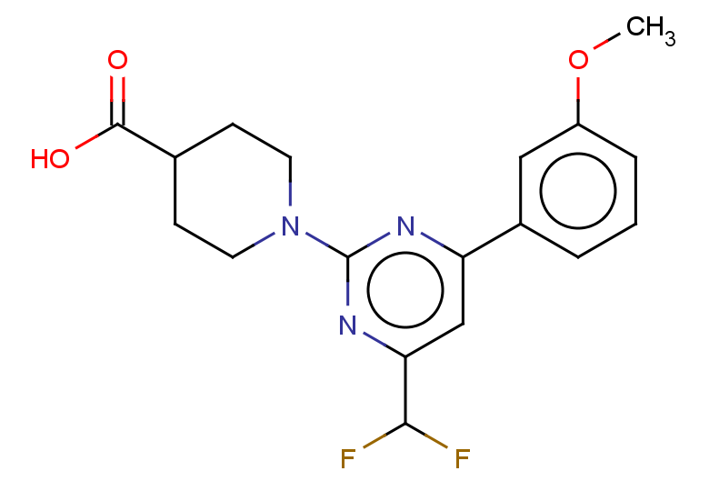 1-[4-(difluoromethyl)-6-(3-methoxyphenyl)pyrimidin-2-yl]piperidine-4-carboxylic acid