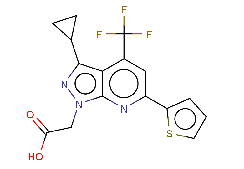 2-[3-cyclopropyl-6-(thiophen-2-yl)-4-(trifluoromethyl)-1H-pyrazolo[3,4-b]pyridin-1-yl]acetic acid
