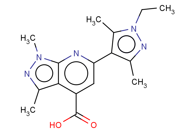 6-(1-ethyl-3,5-dimethyl-1H-pyrazol-4-yl)-1,3-dimethyl-1H-pyrazolo[3,4-b]pyridine-4-carboxylic acid
