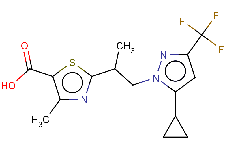 2-{1-[5-cyclopropyl-3-(trifluoromethyl)-1H-pyrazol-1-yl]propan-2-yl}-4-methyl-1,3-thiazole-5-carboxylic acid