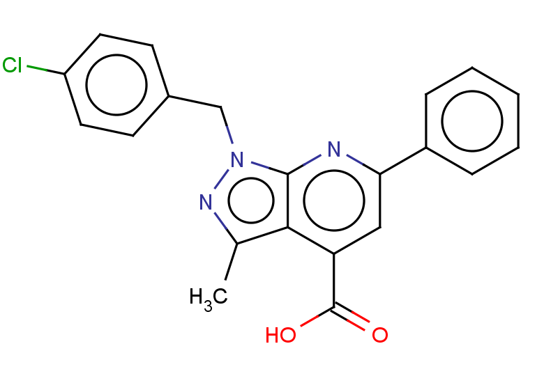 1-[(4-chlorophenyl)methyl]-3-methyl-6-phenyl-1H-pyrazolo[3,4-b]pyridine-4-carboxylic acid